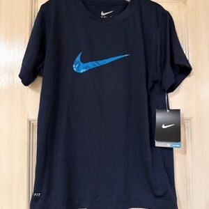 Nike Dri-fit Navy Blue Tshirt Boys Size 7 NEW with Tags
